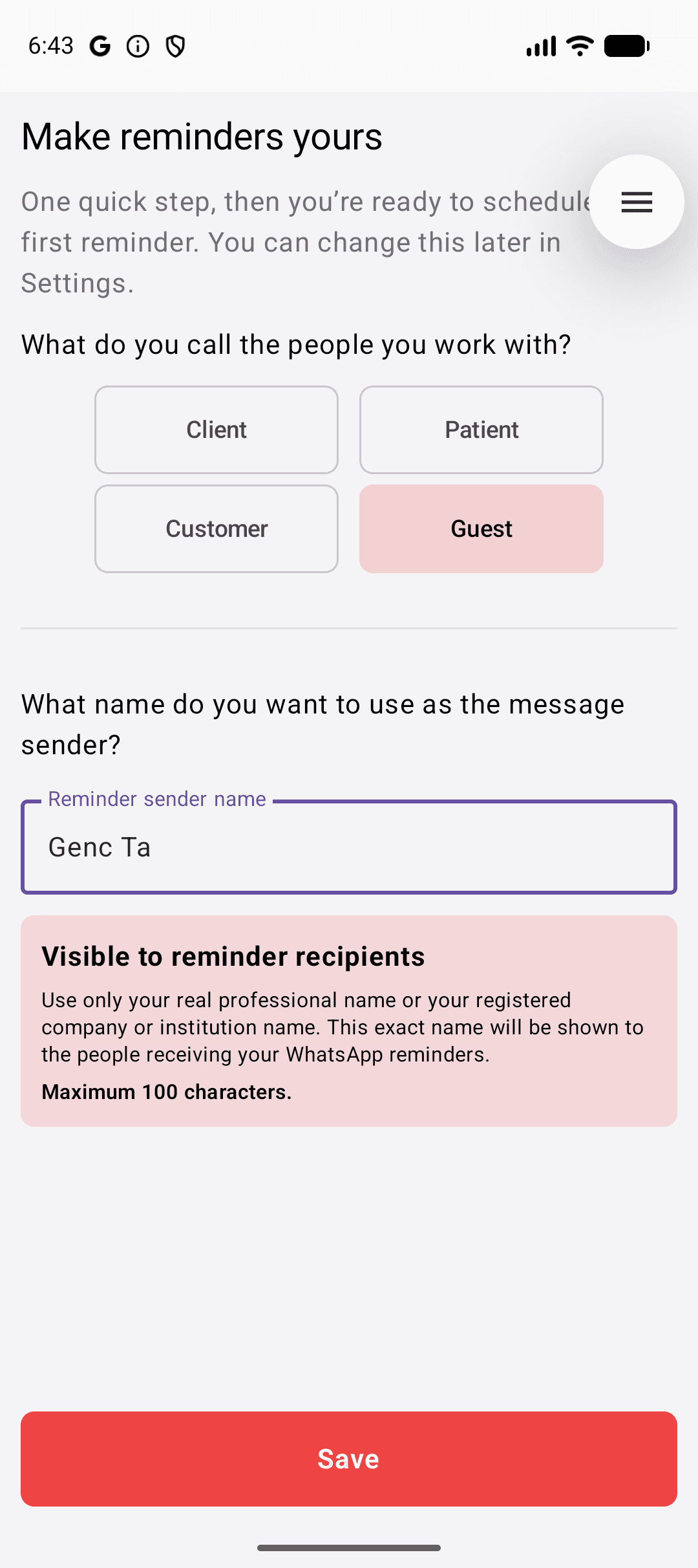 Personalising Seneca Notify during onboarding