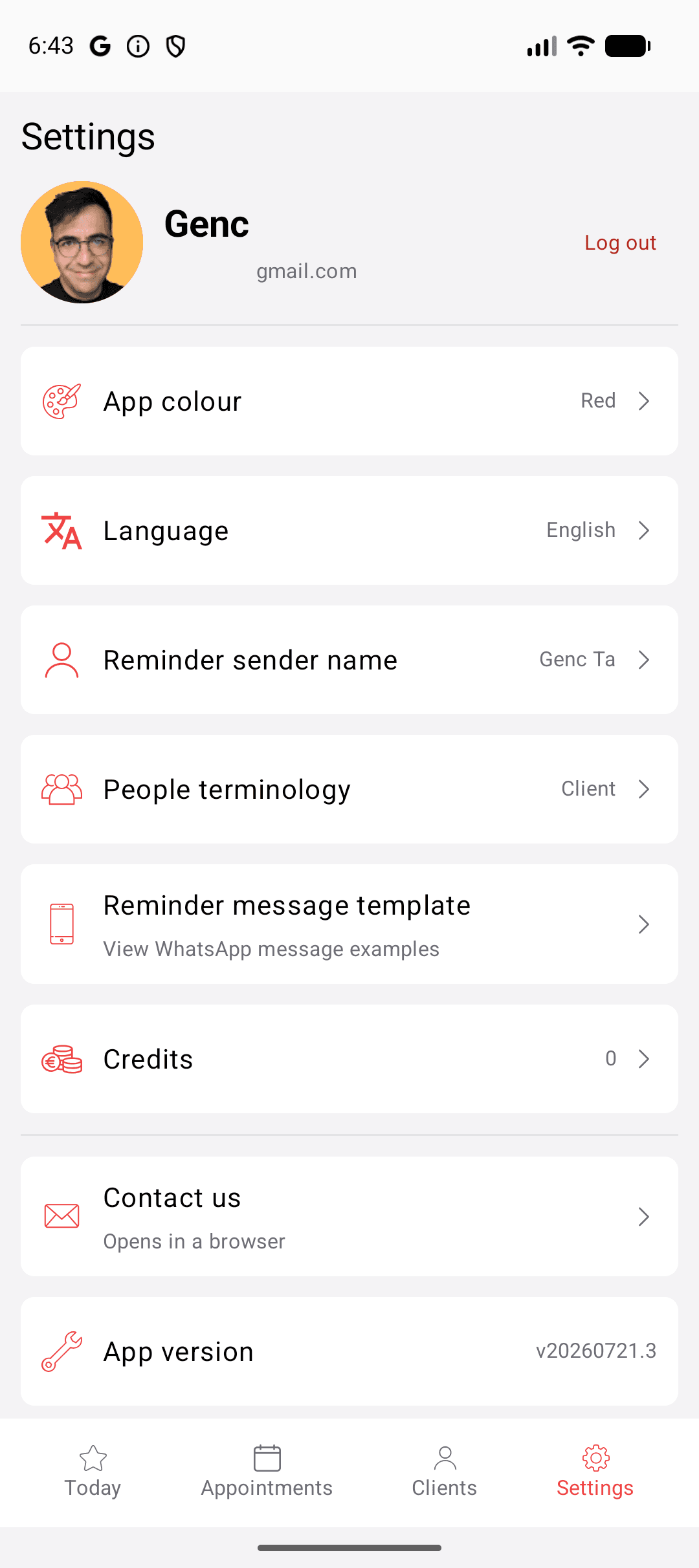 Seneca Notify settings