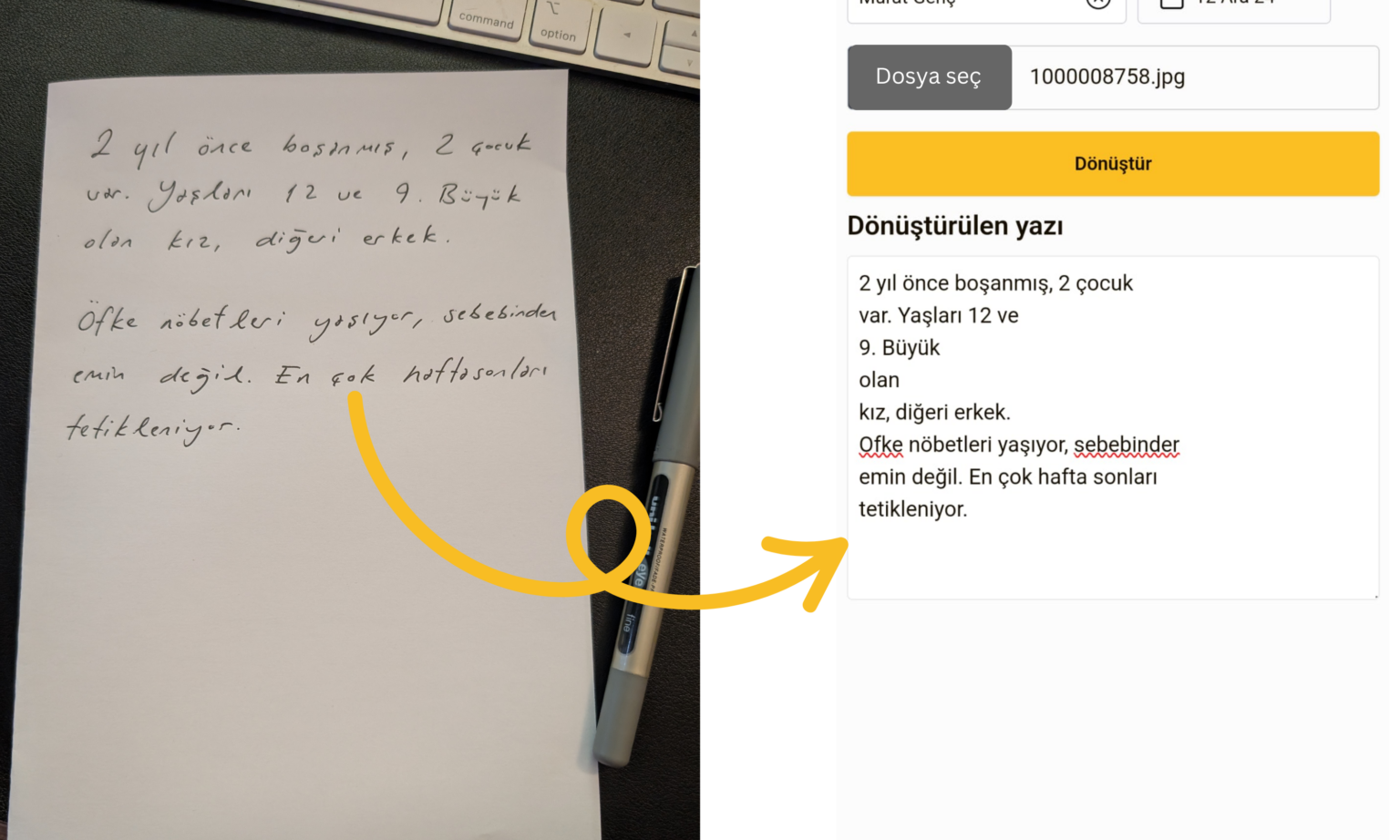 Handwriting conversion